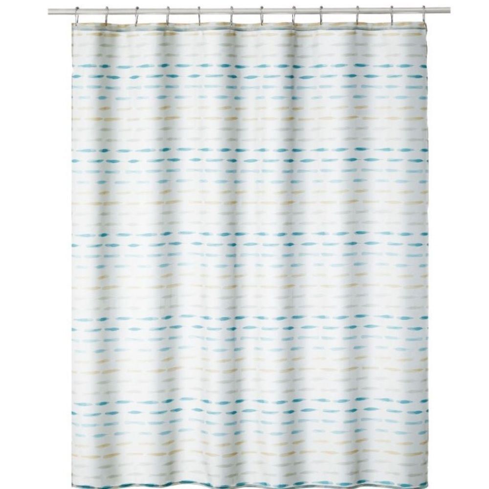 mDesign Polyester Fabric Modern Brush Stroke Print Shower Curtain with Reinforce